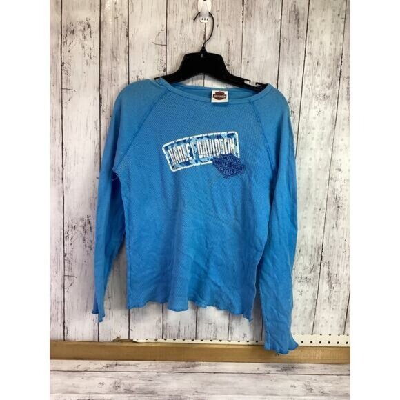 acubi mermaidcore fairycore Harley Davidson Sweatshirt Crew Neck Blue Medium - Picture 1 of 5